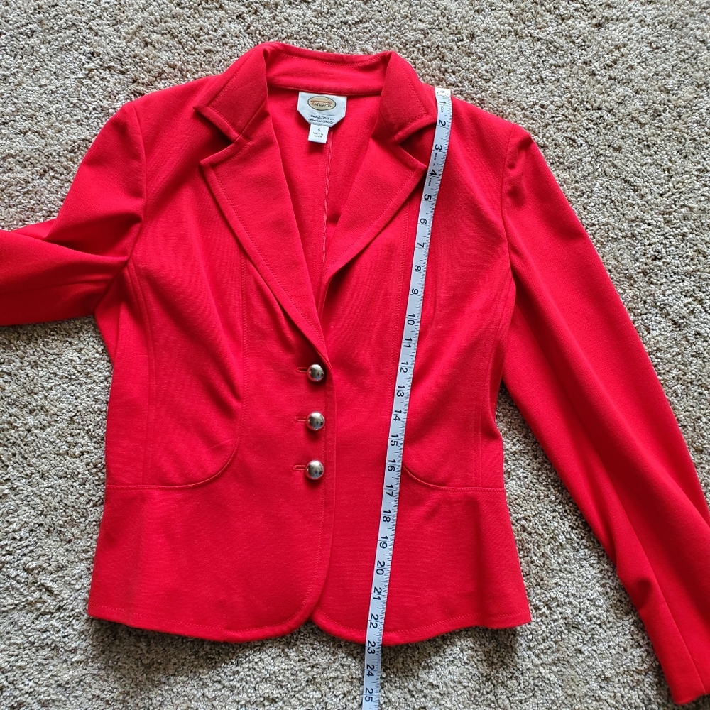 Talbots Red Button Front Jacket, Size 4 - Picture 10 of 12